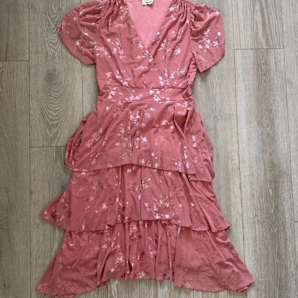 Ember dusty rose embroidered tiered